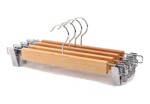 Imagen 2 de 9 de Percha De Madera Para Pantalon X 50