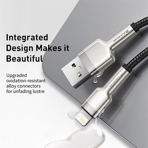 Imagen 4 de 7 de Cable Para iPhone Baseus Reforzado Carga Rápida 2.4a 200cm