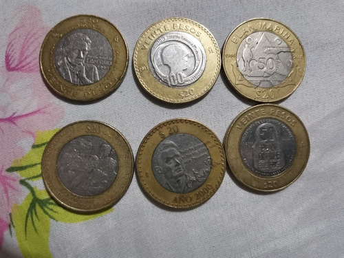 6 Monedas De Coleccion De 20