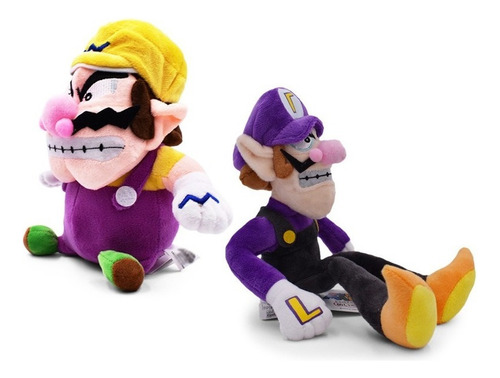 2pcs Super Mario Bros Wario Waluigi Muñeco Peluche Juguete