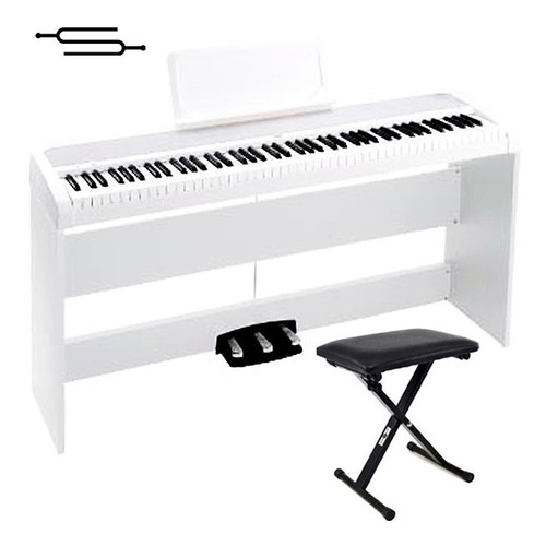 Piano Electrico Korg B1sp Blanco + Mueble 3 Pedal + Banqueta