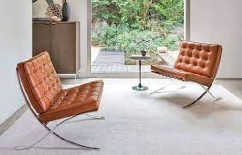 Poltrona Barcelona Couro Natural Caramelo