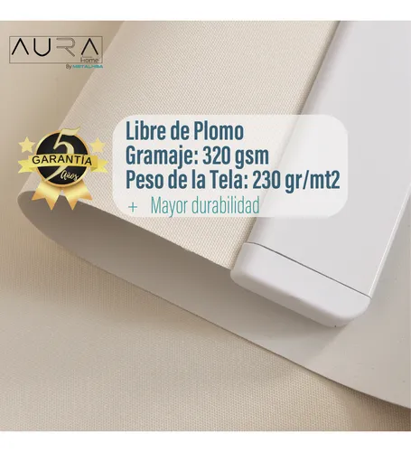 Cortina Roller Blackout Aura Beige 150x165 Cm
