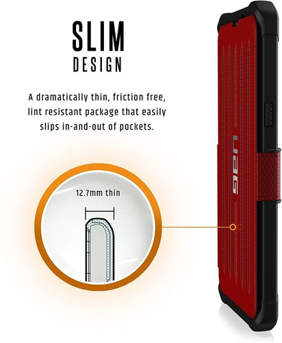 Imagen 6 de 9 de Carcasa Flip Samsung Galaxy S8 Plus Uag Metropolis Magma