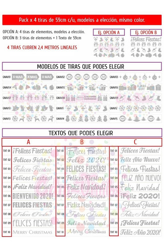 Vinilo Vidriera Navidad Navideños Elementos Guardas Arbol
