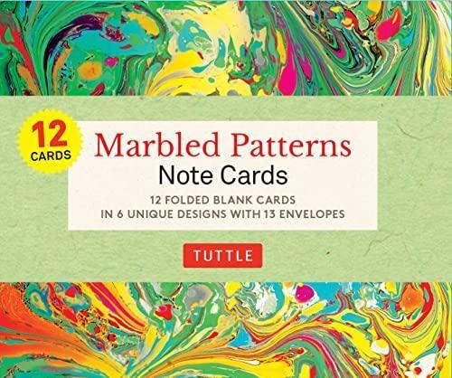 Marbled Patterns Note Cards - 12 Cards: In 6 Designs With 13