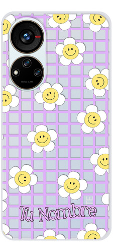 Funda Para Zte Para Mujer Flores Felices Con Tu Nombre