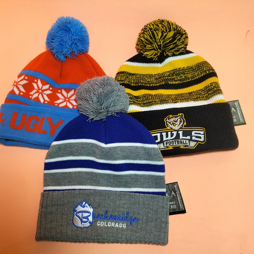 Lote 3 Gorros Beanie,ugly Sweater, Owls,breckenridge Colorad