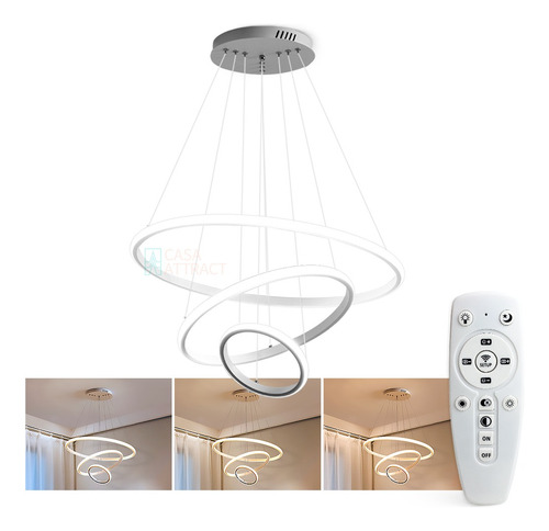 Lustre Pendente Escadas Teto Duplo Alto Arcos 3 Tons 160cm