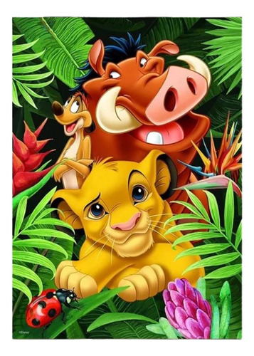 Pintura Diamante Diamond Painting Kit Timon, Pumba Y Simba