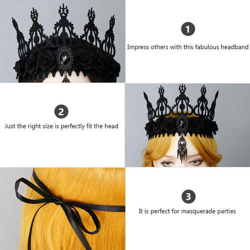 Tiara De Boda Gótica Con Corona De Halloween Y Maquillaje