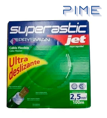 Cable Unipolar 2,5mm Pirelli Prysmian Superastic Ve/am X100m