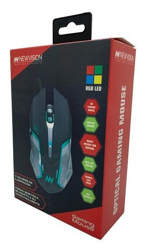 Imagen 5 de 8 de Mouse Gamer Usb Newvision Nw-07 2400 Dpi Hd Rgb Pc Ps4 Xbox
