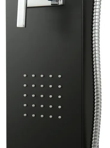 Columna Ducha Escocesa Negra De Aluminio 140x15cm Con 3 Jets