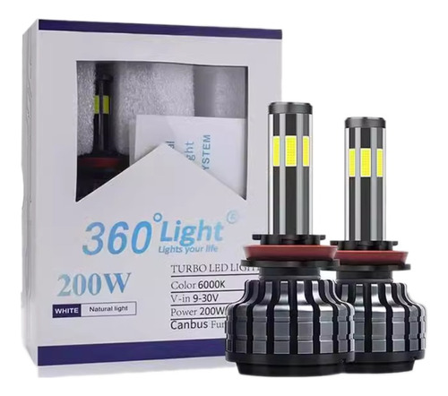 Kit Turbo Led 200w H1 H3 H4 H7 H11 9005 9006 880 Canbus / X6