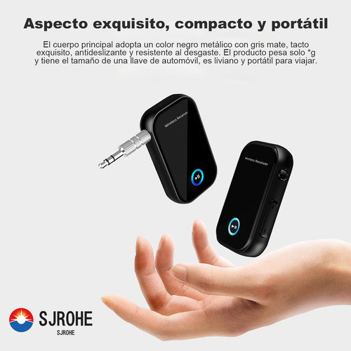 Sjrohe Mini Receptor Bluetooth Audio Cross Transmisor Fm Bluetooth Reproductor De Musica Bluetooth 5.0 Receptores Bocinas Bluetooth Para Auto Audio Hd Bluetooth Transmisor Bluetooth Fm Color Negro