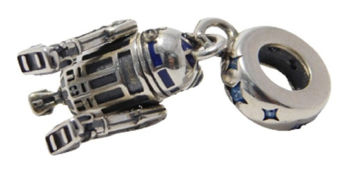 Dije Plata 925 (arturito) R2d2 Articulado C/piedras Pasante