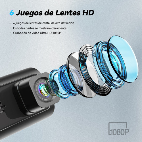 Grabadora De Coche Teléfonos Wifi Hd 1080p 3 Pantalla Cámara Monitoreo 360° En Alta Definición Conectividad Inteligente Vía Wi-fi