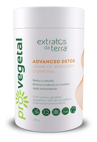 Pro Vegetal Advanced Detox Creme Massagem Extratos Da Terra Tipo De Embalagem Pote Tipos De Pele Todos
