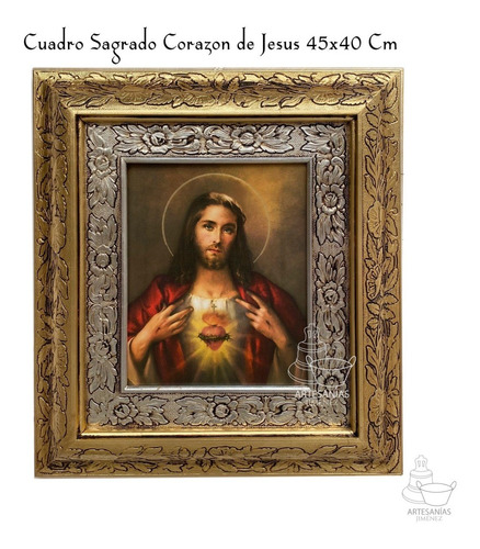 Cuadro Sagrado Corazón De Jesús 45x40 Cm A001