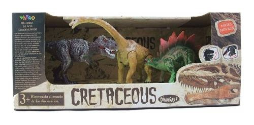 Dinosaurios Cretaceous T-rex 3 Figuras Playset 3 En Caja