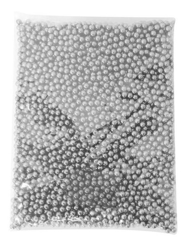 Imagem 2 de 3 de Pacote 4200 Pérolas Inteiras Sem Rebite 6mm Abs Prata 500g