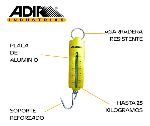 Báscula Colgante Romana Adir 1697 25 Kg Color Amarillo