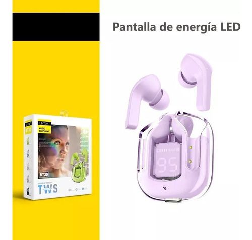 Auriculares Inalámbricos Acefast T8 Cristal Led Ipx4 Táctile