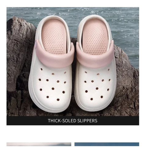 Zapatos Con Agujeros De Dibujos Animados De Fondo Grueso Par