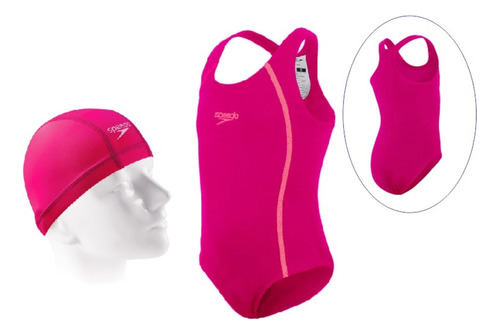 Kit Natação Speedo Maiô Infantil + Touca Xtrafit Confortável