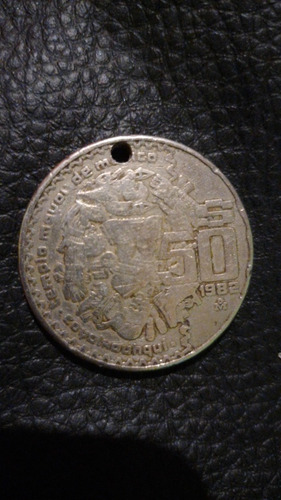 Moneda En Llavero De 50 Del Año 1982 De Plata Con Escudo Mex