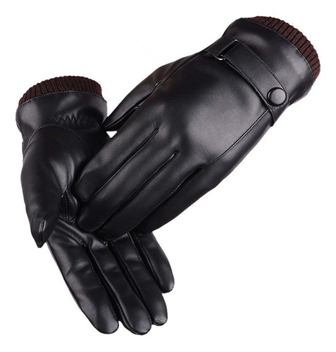 Hombres Mujeres Guantes De Invierno Pu Cuero Térmico