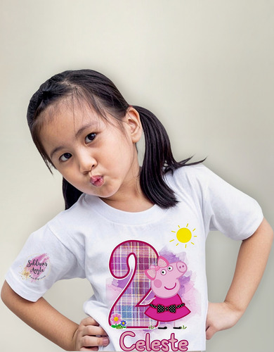 *** Remera Cumpleaños Miss Peppa Pig Con Nombre Y Edad ***