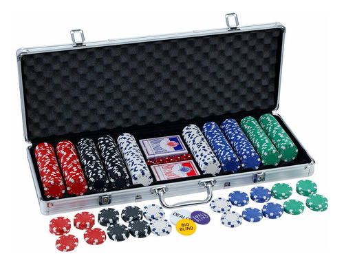 Set De Poker 500 Fichas, Dados Y Cartas + Maleta De Aluminio
