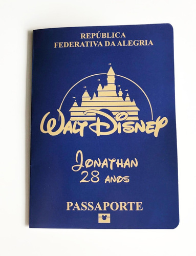 Imagem 1 de 2 de 60 Convites Passaporte Viagem Criativo Walt Disney Castelo 