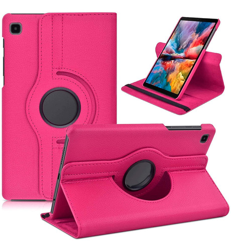 Capa Giratória Para Tablet Galaxy Tab A7 Lite 8.7 T225 T220 Cor Rosa Escuro