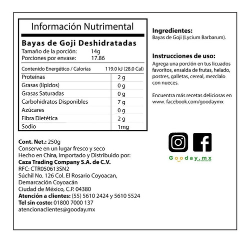 Imagen 6 de 8 de Duo Goji Berries Bayas De Goji Orgánicas Leafy 250g