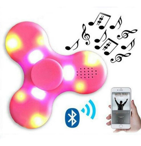 2 Fidget Spinner Led, Bluetooth Y Bocina Antiestres Tecbel