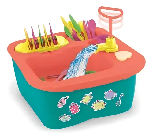 Pia De Cozinha Infantil Acqua Brink Com 22 Acessórios Cor Verde
