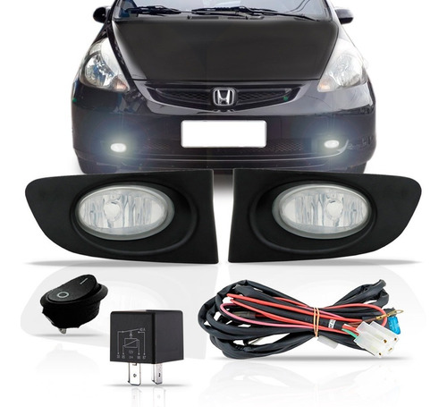 Kit Farol Milha Honda Fit 2003 2004 2005