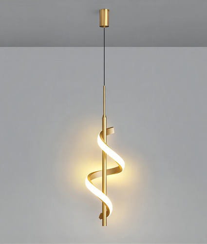 Pendente Led Espiral Dna Moderno Luxo Sala Quarto Cabeceira