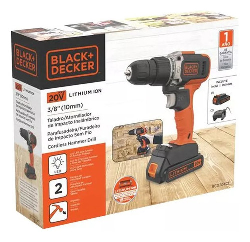 Taladro Percutor 3/8 20v Max 1 Bat 1.5 Ah Black + Decker