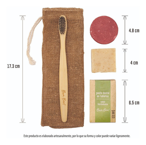 Imagen 3 de 9 de Kit De Higiene Natural Y Limpieza Personal Bam Boo!