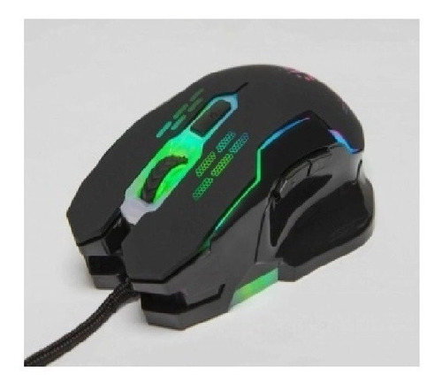Mouse Optico Gaming 6 Botones Negro Con Luz Led