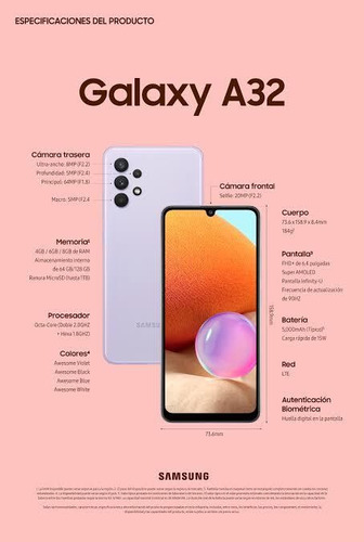 Samsung A32, 128 Gb, 6 Meses De Uso