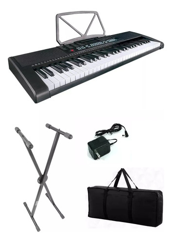 Teclado Musical 61 Teclas Graba Audio Stand Funda Ksr 5490