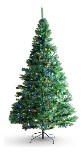 Arbol Navideño Pino De Navidad Artificial 230cm + Luz Led