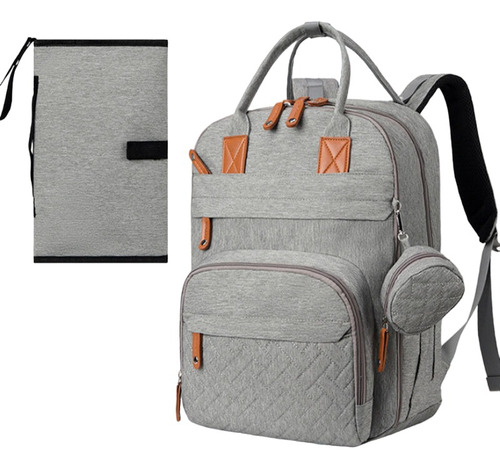 Bolso Mochila Maternal Con Cambiador, Estuche, Correas Y Usb