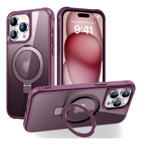 Skylmw Funda Compatible Con iPhone 15 Pro Max Con Soporte De