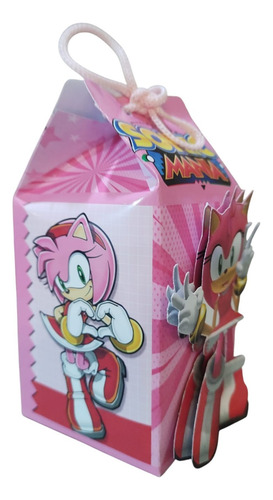 Cajitas Milk Box Sonic #3 Para Fiestas - 10 Unidades